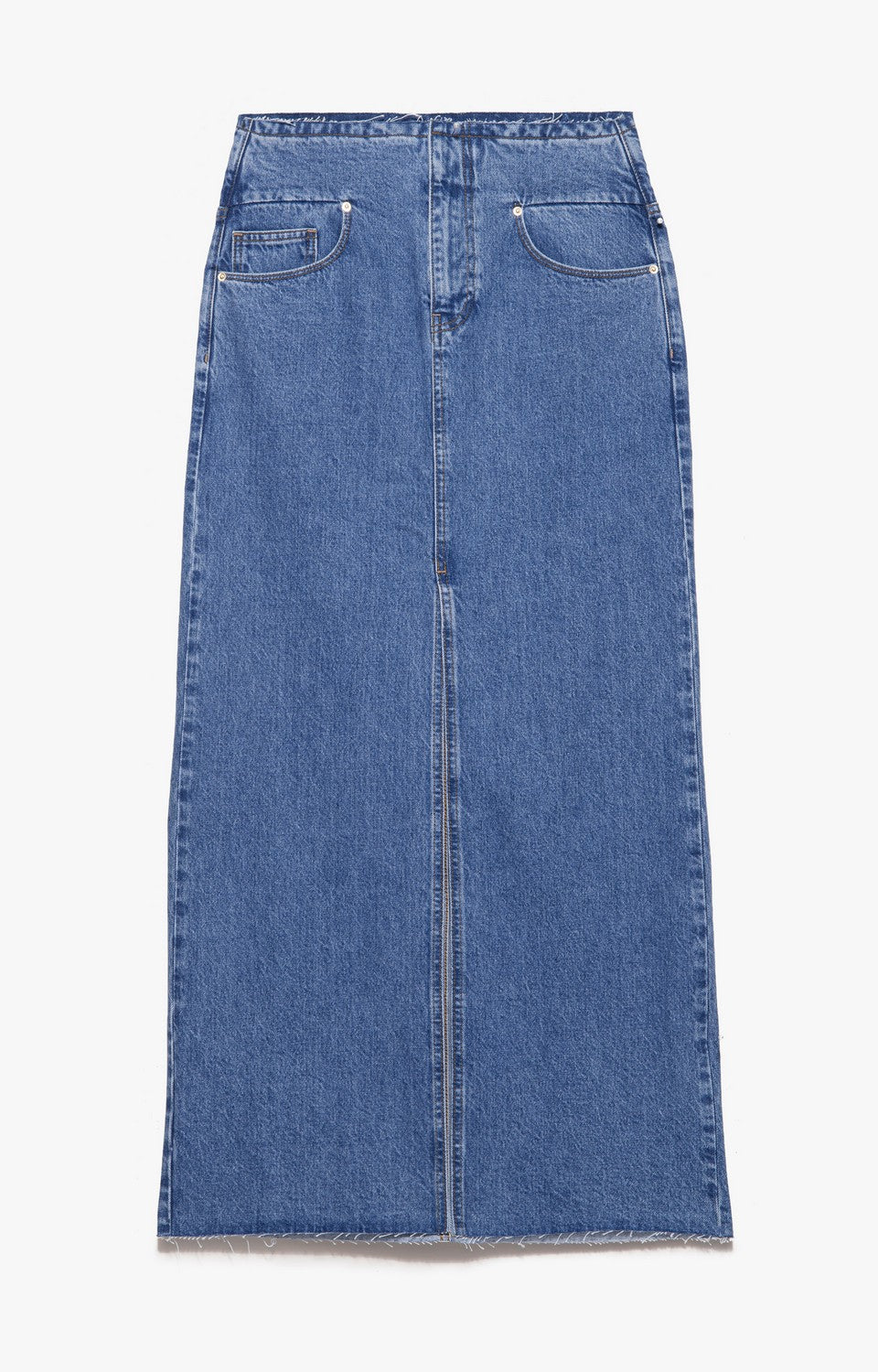 CUT OFF WAIST MAXI SKIRT