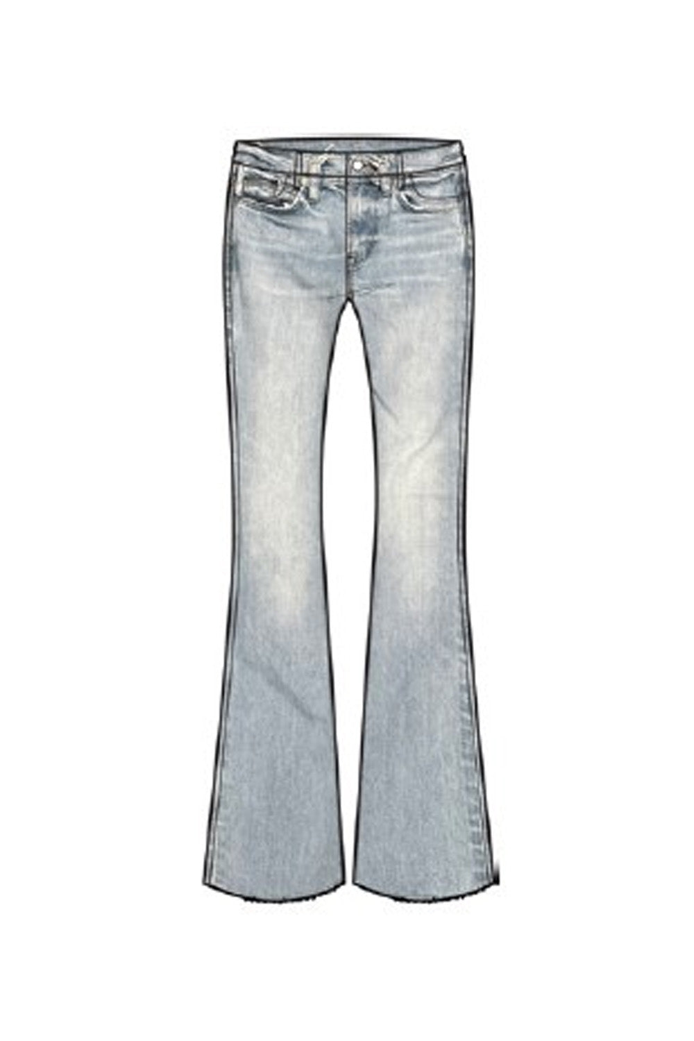 LE HIGH FLARE RAW FRAY