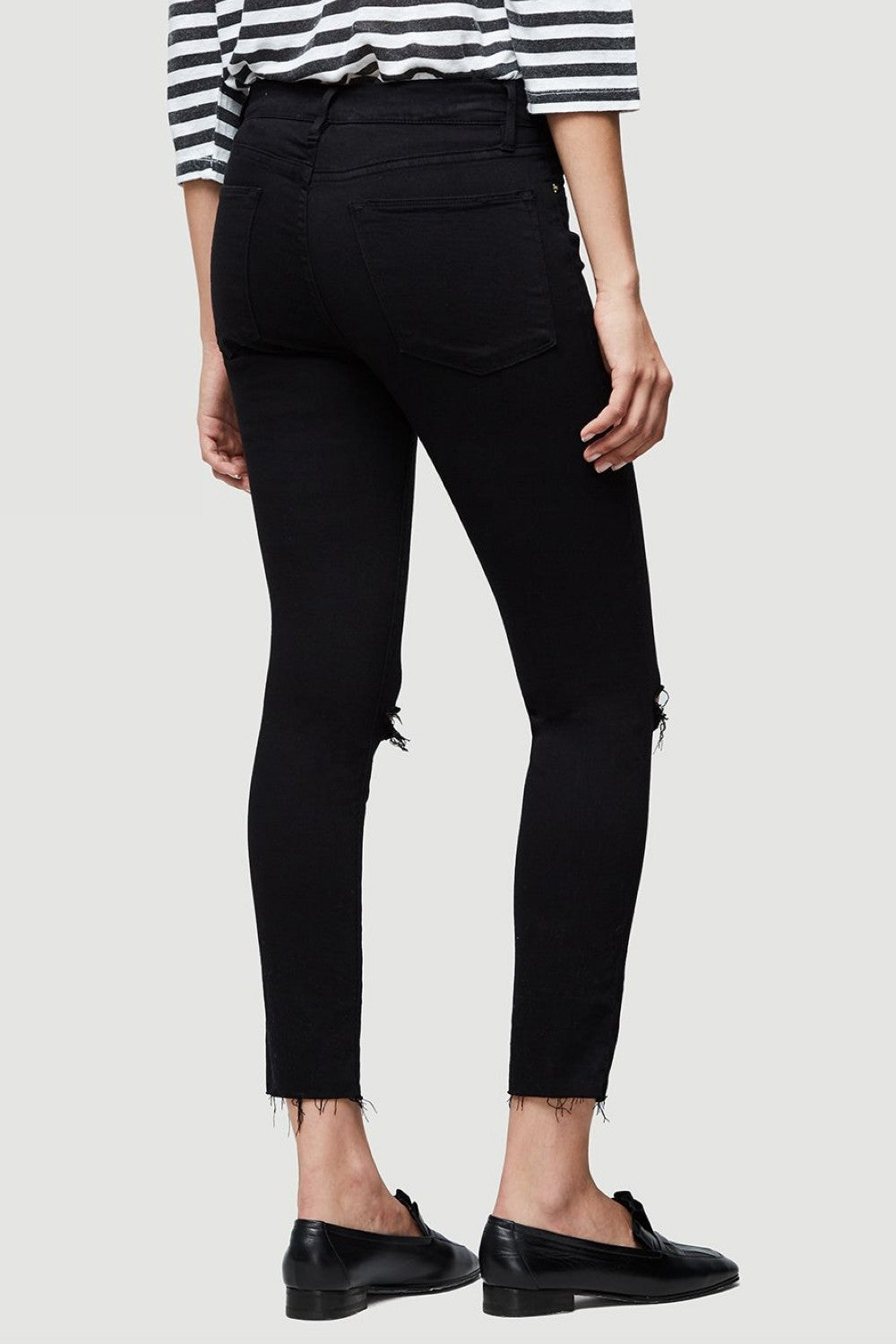 LE HIGH SKINNY CROP RAW EDGE