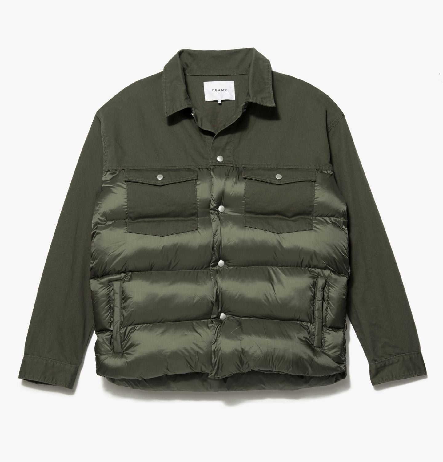 DENIM NYLON PADDED MIXED JACKET