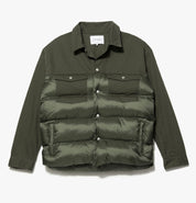 DENIM NYLON PADDED MIXED JACKET