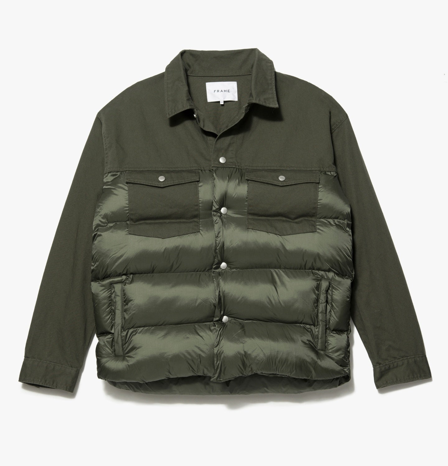 DENIM NYLON PADDED MIXED JACKET
