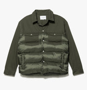 DENIM NYLON PADDED MIXED JACKET