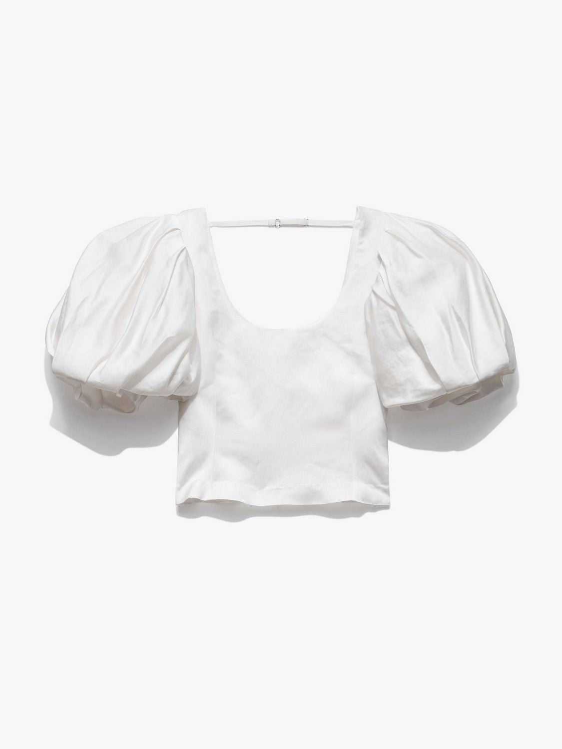 PUFF SLEEVE UNECK TOP