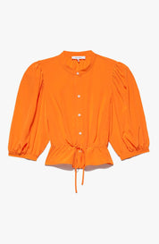 PUFF SLEEVE PEPLUM TOP