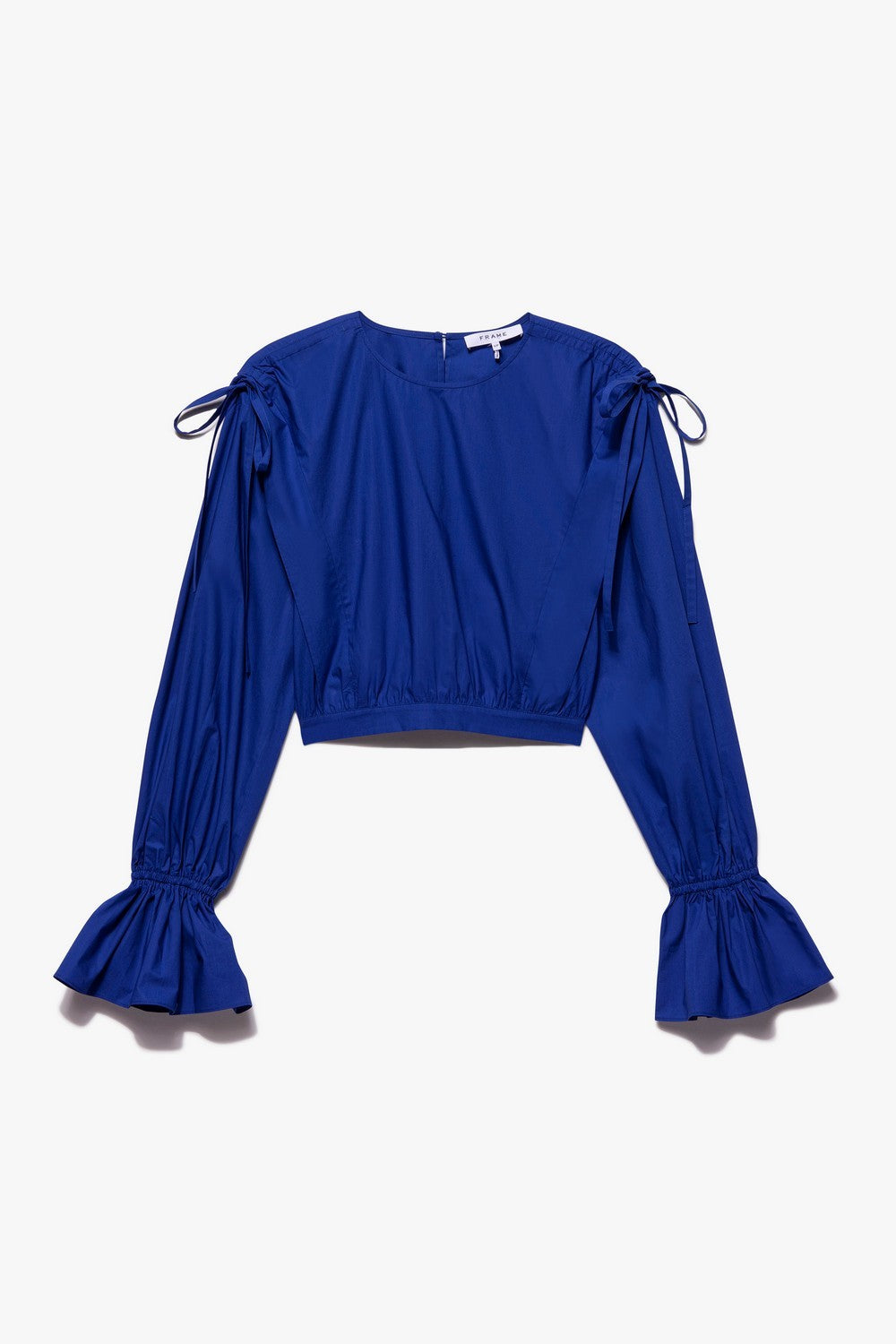 CINCHED SHOULDER TIE BLOUSE