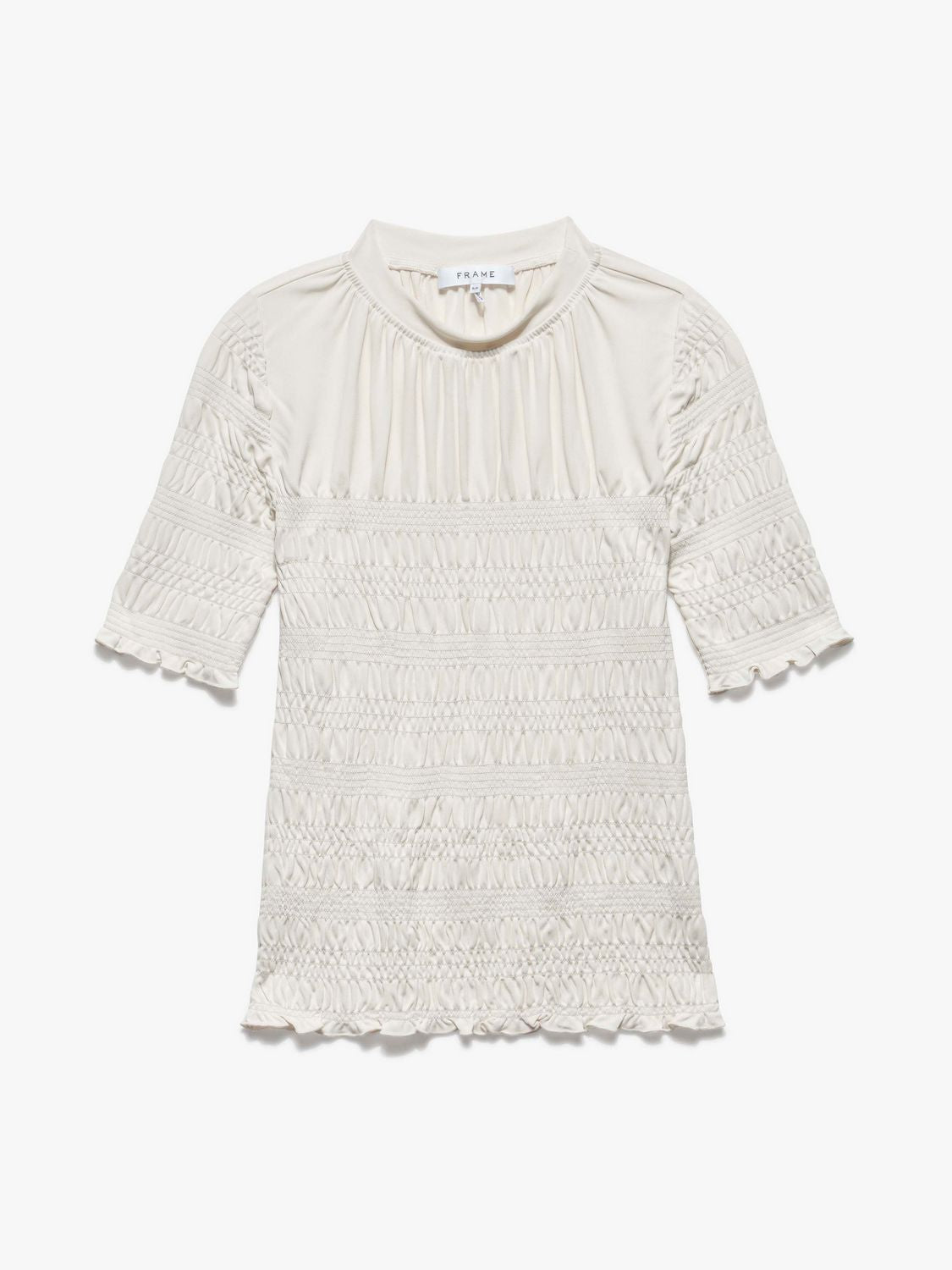 SMOCKED SS KNIT TOP
