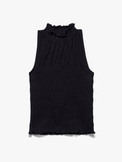 SMOCKED KNIT HALTER TOP