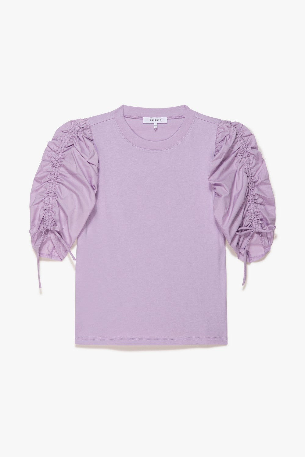 RUCHED TIE SLEEVE TEE