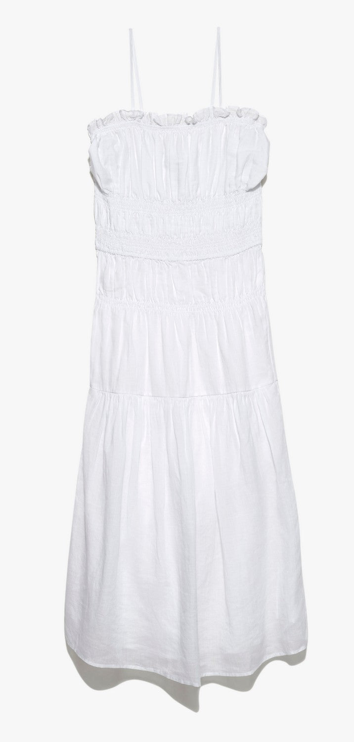 SMOCKED MIDI DRESS