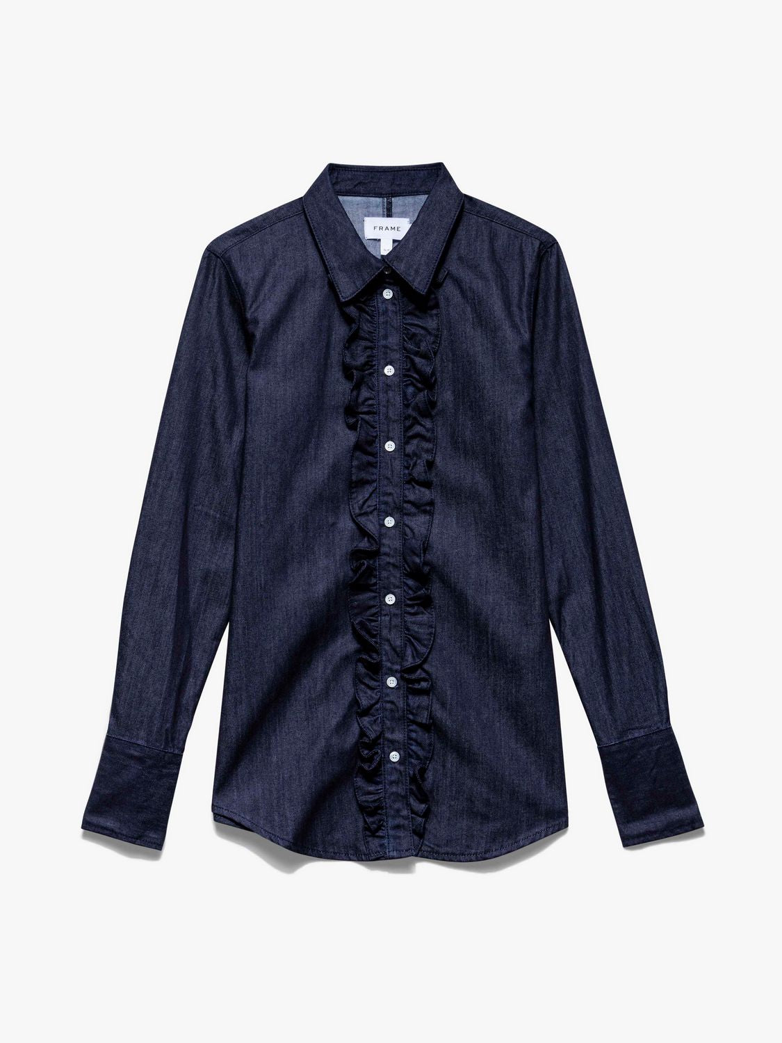 RUFFLE DENIM SHIRT