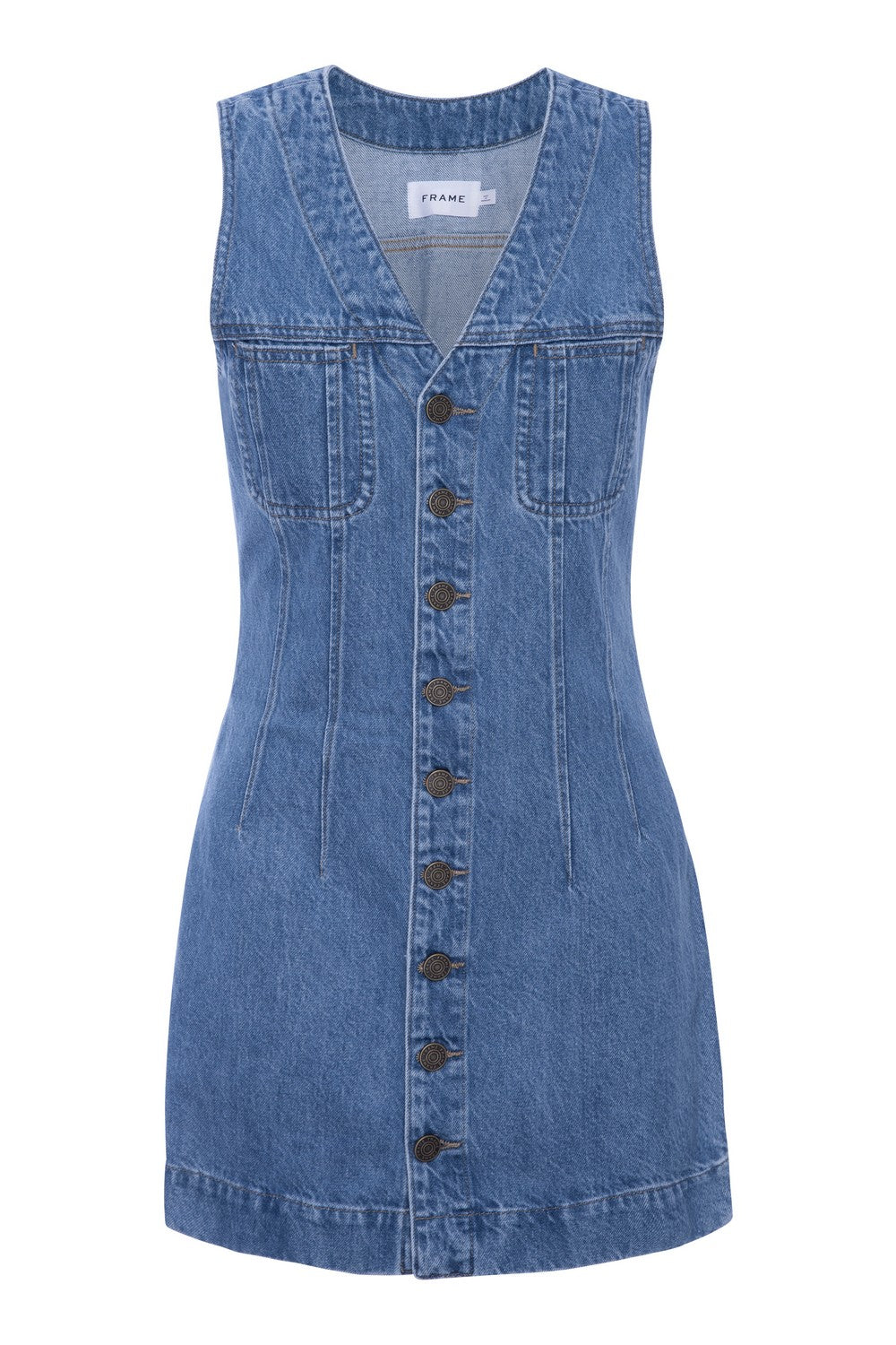 SLEEVELESS TRUCKER POCKET DRESS