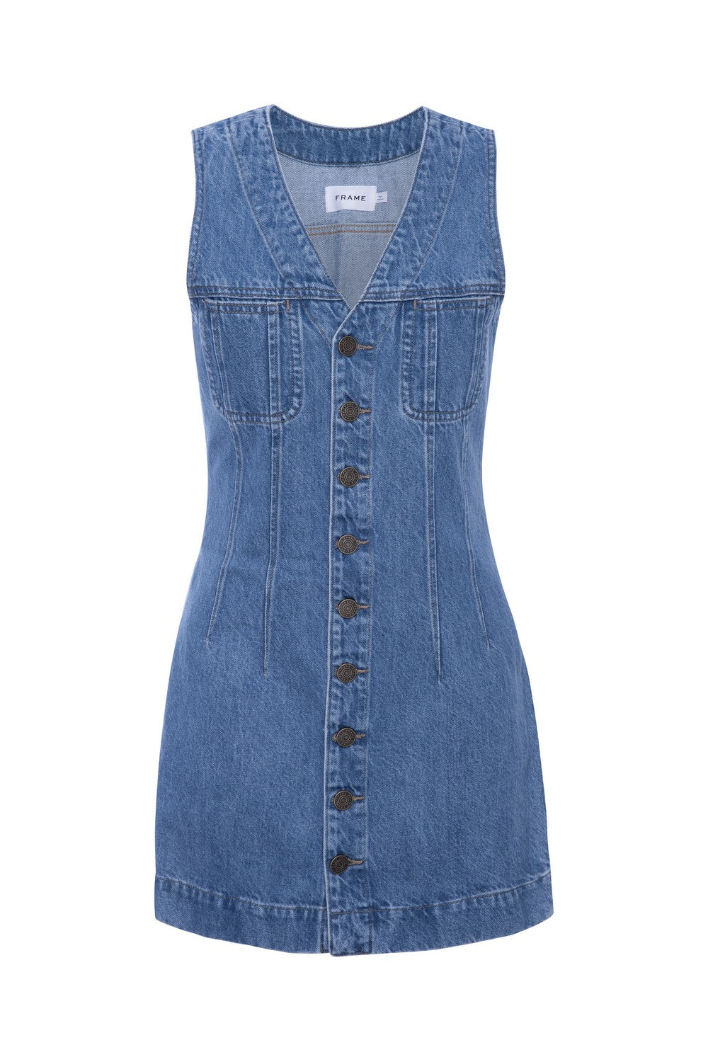 SLEEVELESS TRUCKER POCKET DRESS