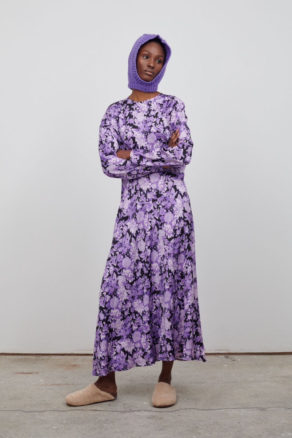 CHERIE GATHERED SHOULDER DRESS