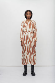 MIA LONG SLEEVE PRINTED MAXI DRESS
