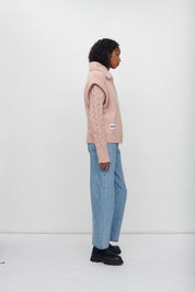CARRIE KNITTED CARDIGAN WITH FAUX FUR COLLAR