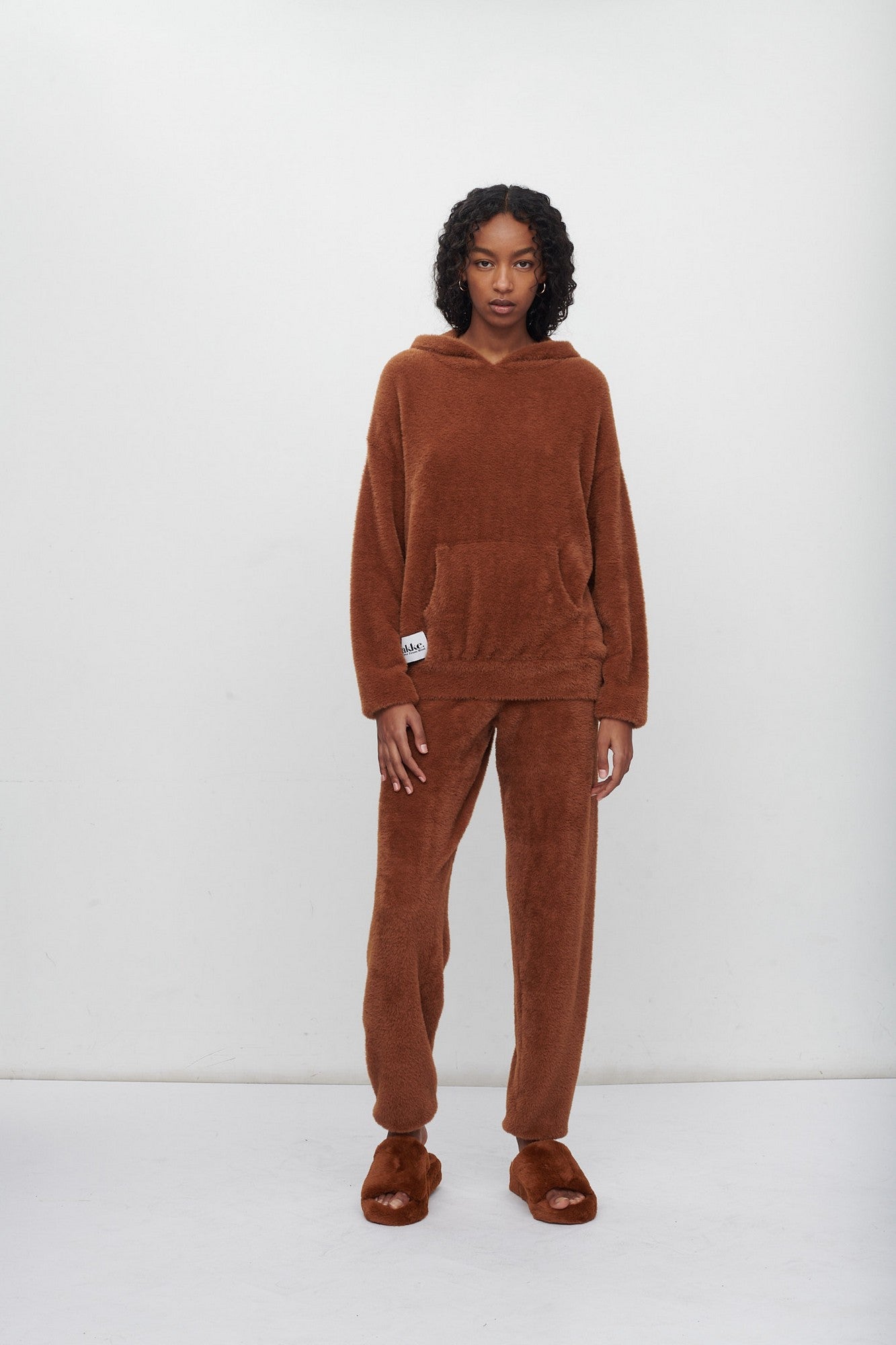 AMY FAUX FUR KNITTED JOGGING PANTS