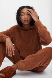 AMY FAUX FUR KNITTED JOGGING PANTS