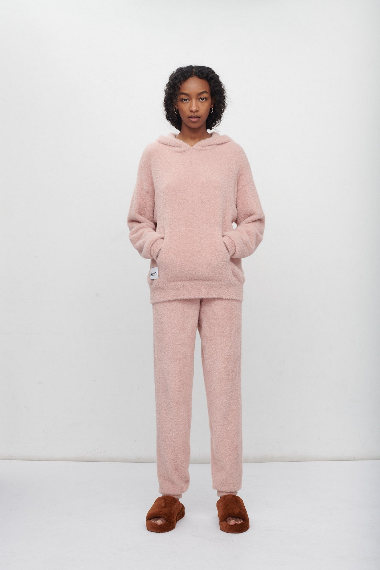 AMY FAUX FUR KNITTED JOGGING PANTS