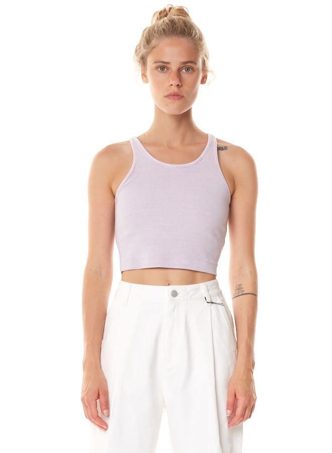 MINERAL WASH GEMINI RIB CROPPED TANK