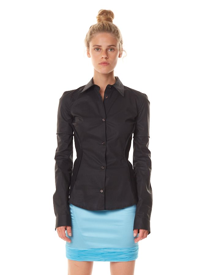 RIB PANELED BUTTON DOWN
