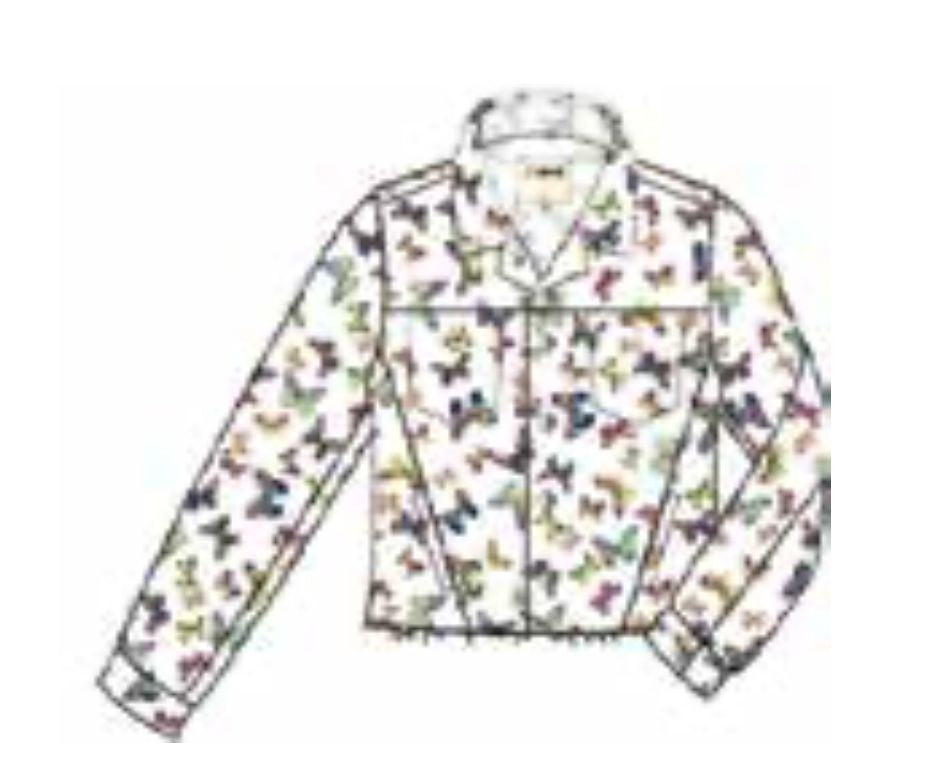 JANICE CROP JKT WHT FLUTT