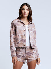 JANICE CROP JKT PINK CAMO