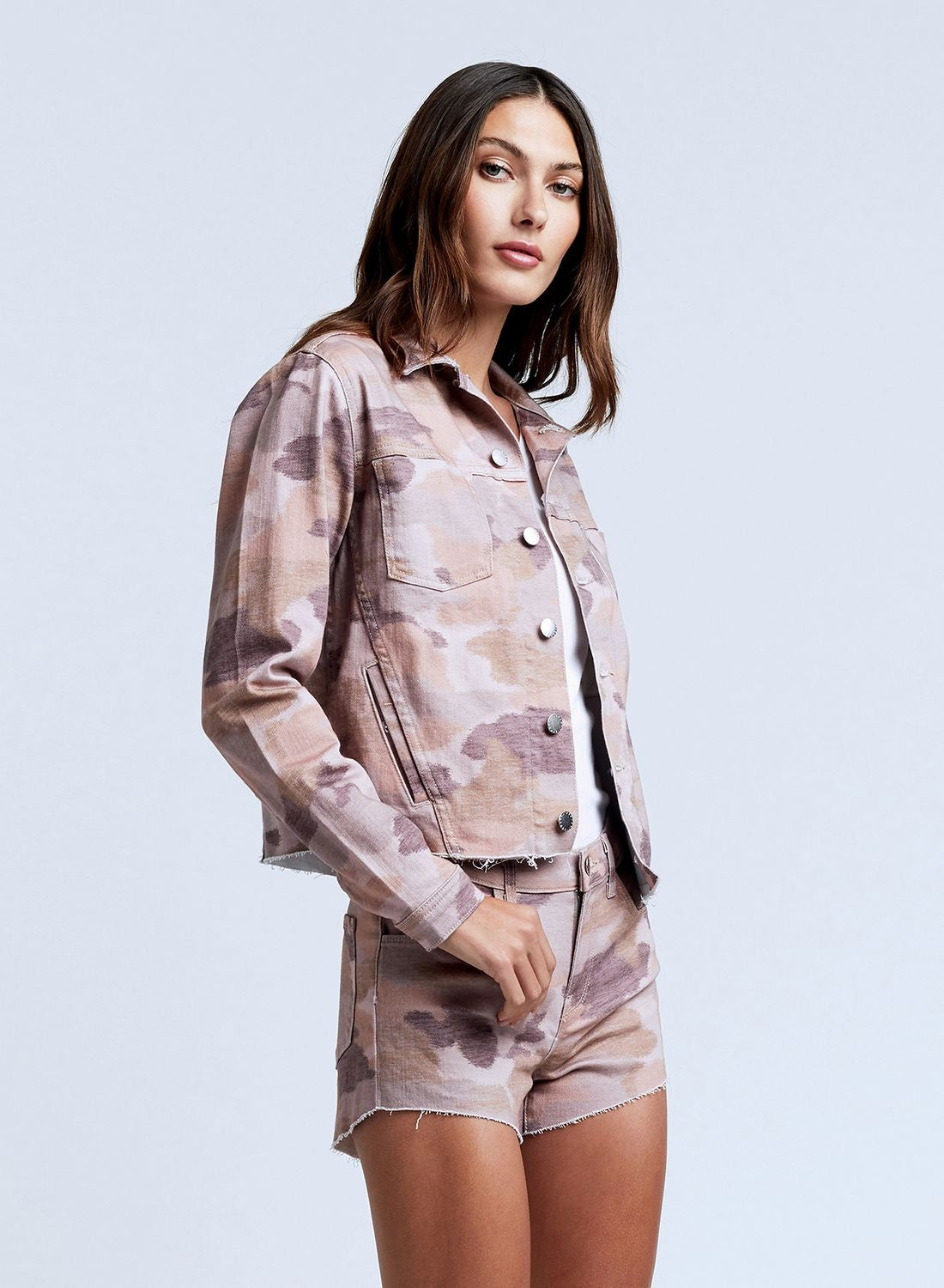 JANICE CROP JKT PINK CAMO