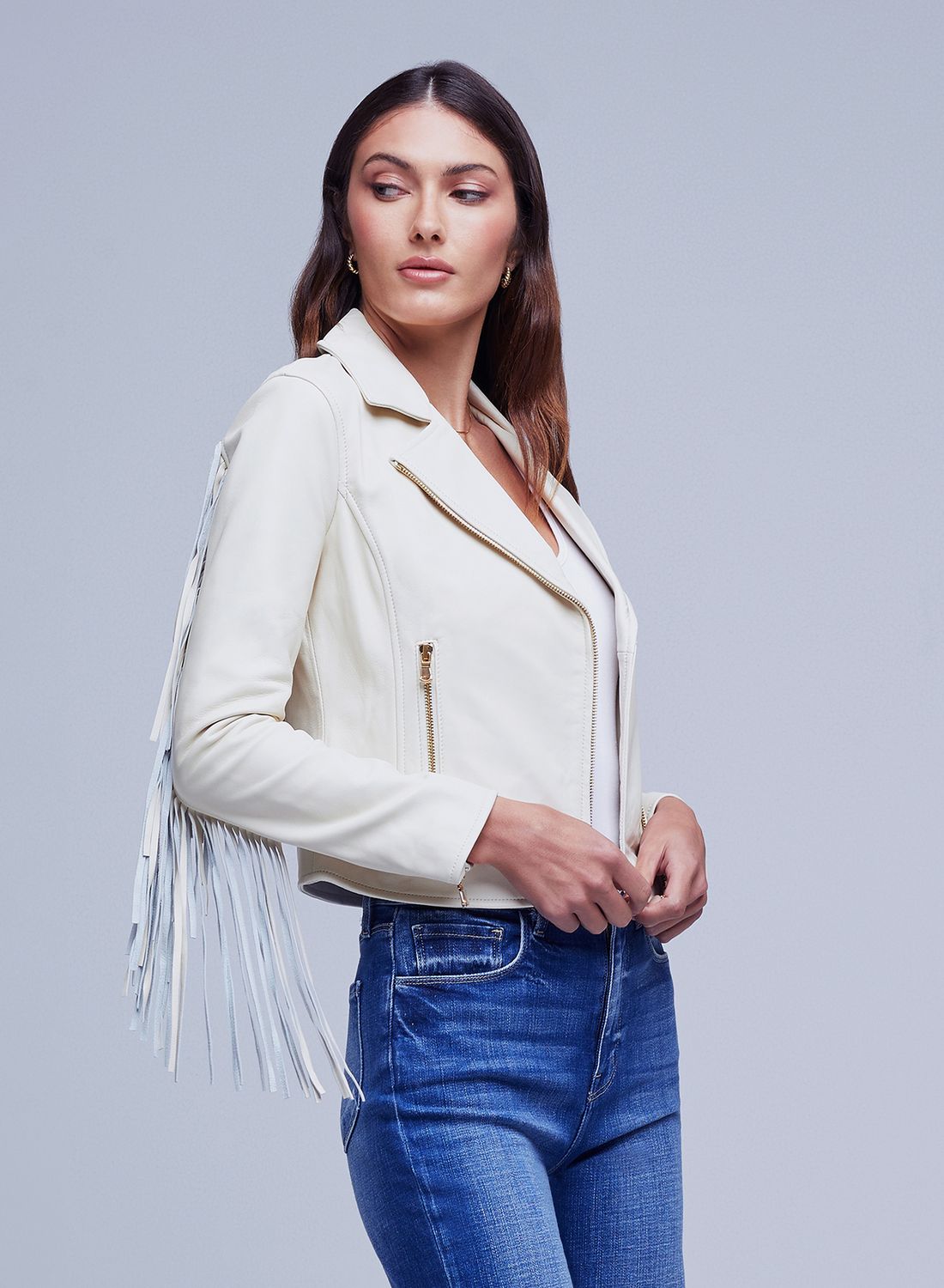 KRAVITZ FRINGE LTHER JKT