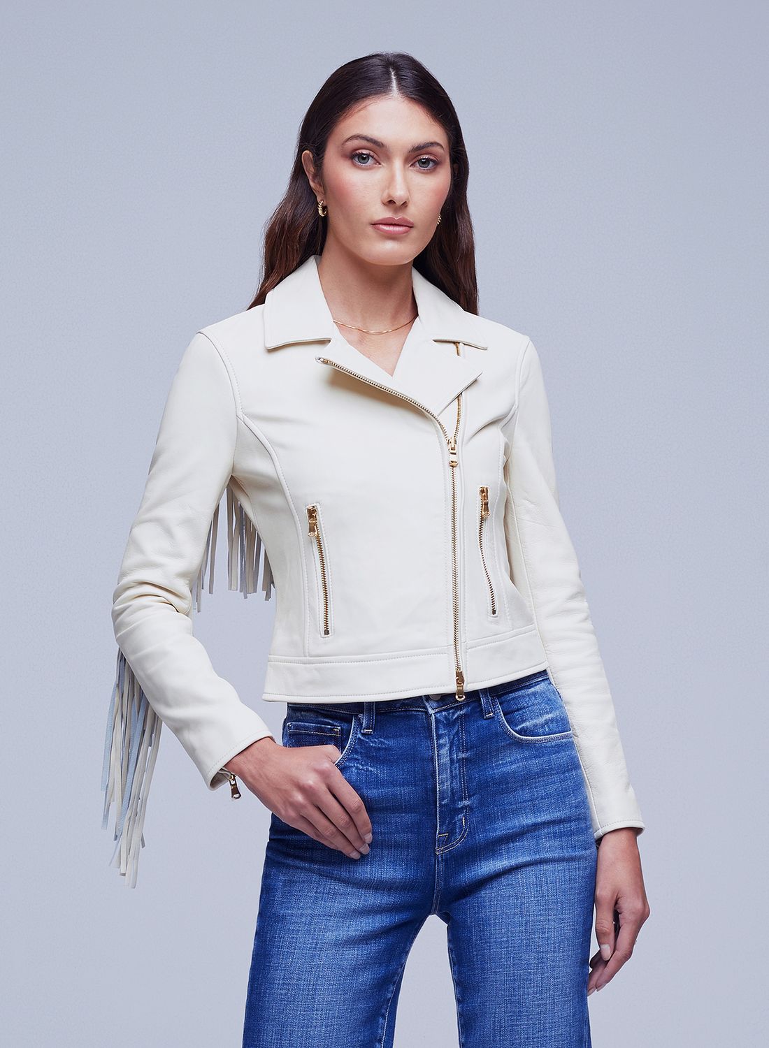 KRAVITZ FRINGE LTHER JKT