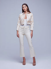 BENNET FLOCKED CROP JKT