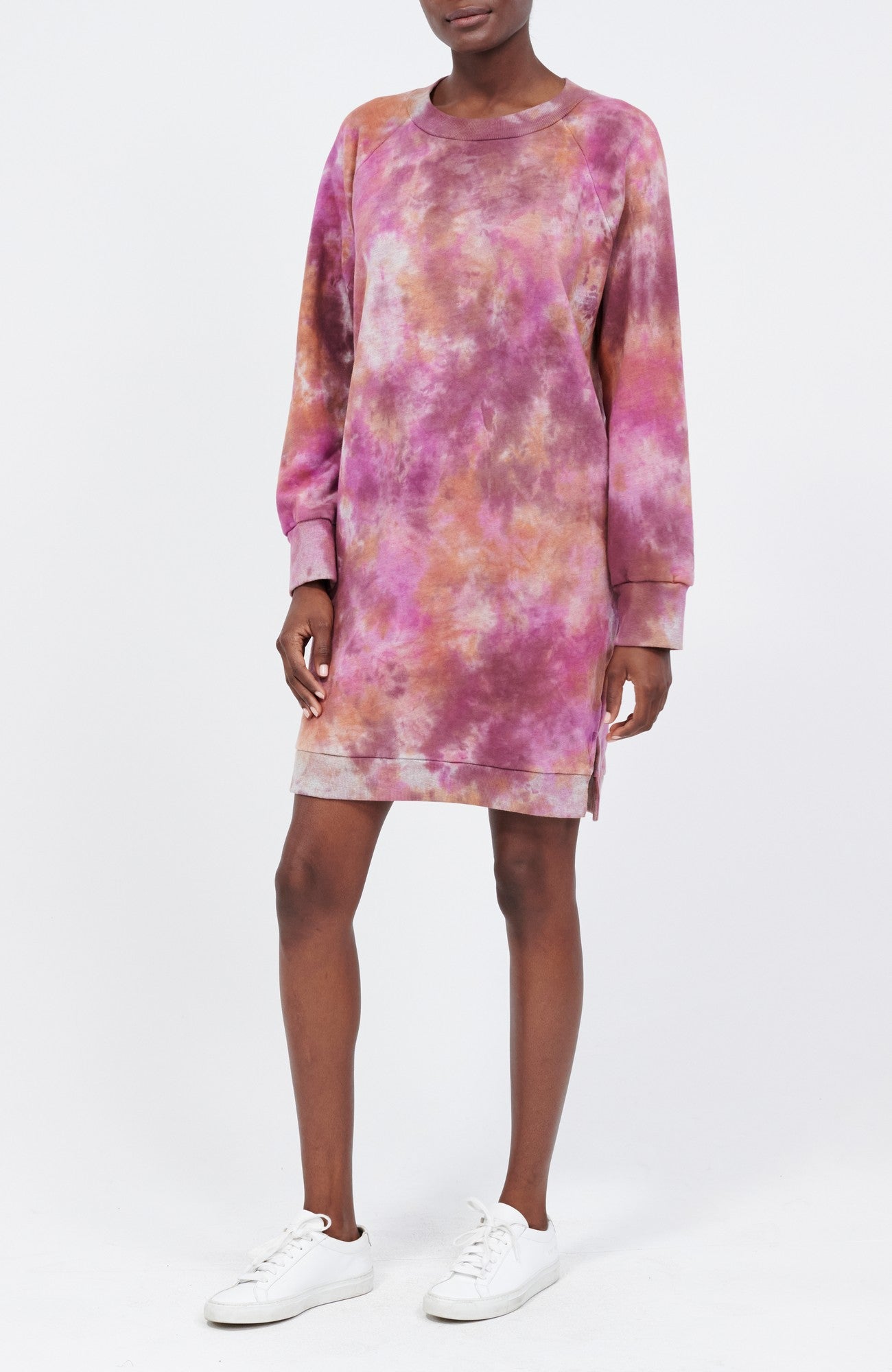 LOLLY LS CREW NECK BALLOON SLEEVE SWEATSHIRT DRESS