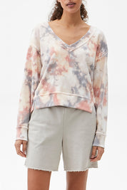 CAMILA V NECK CROP SWEATSHIRT