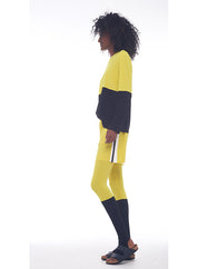 SPLICED SHORT BOYFRIEND LONG SLEEVE CREW TOP
