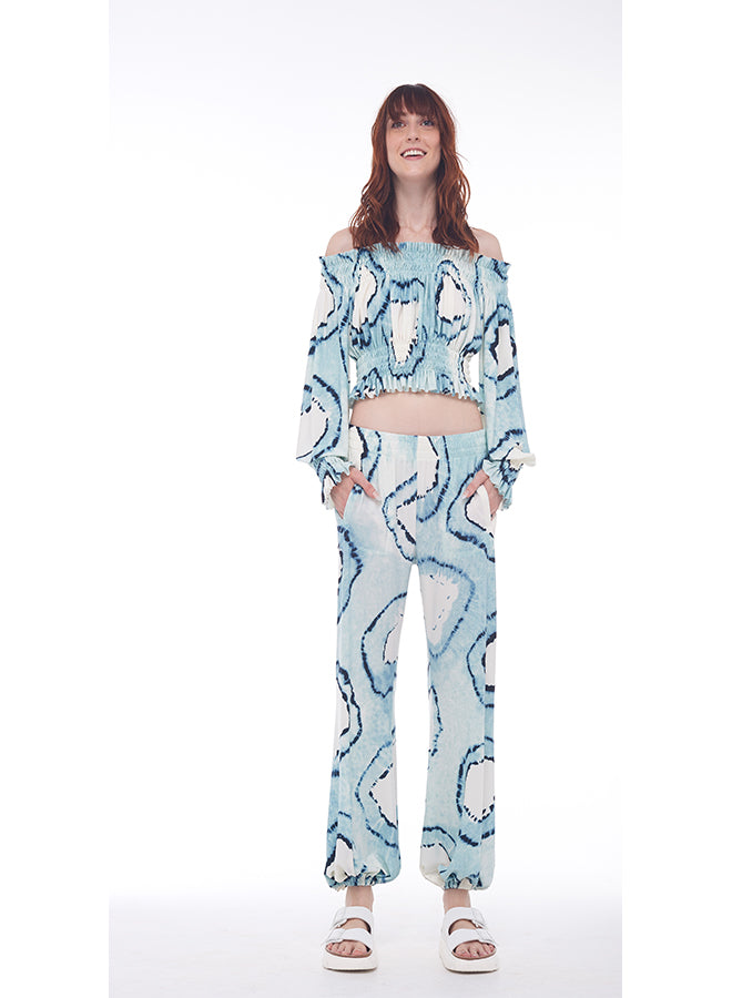 CROPPED PEASANT TOP