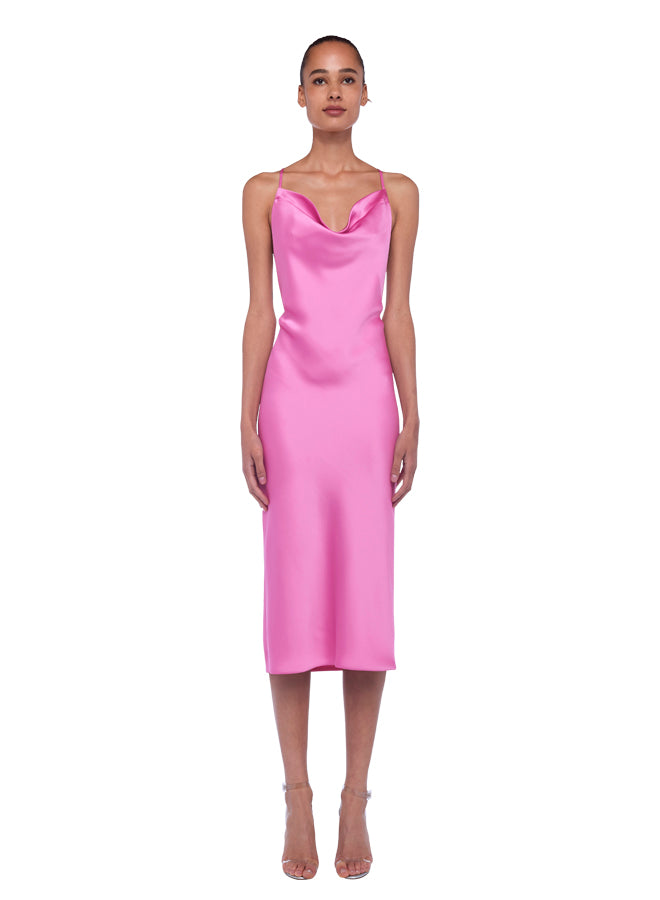 CROSS BACK BIAS DRESS TO MIDCALF