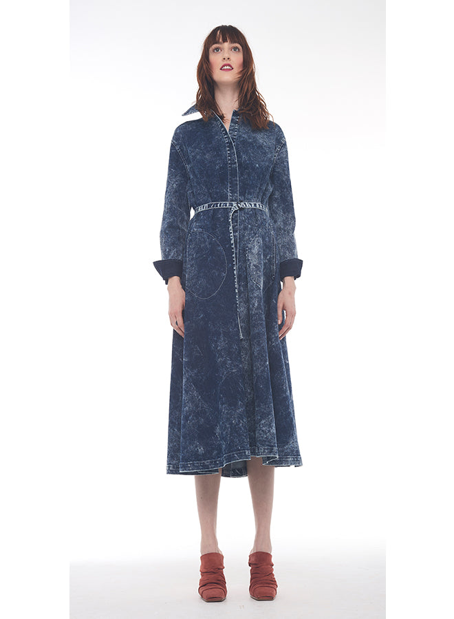 BOYFRIEND NK SHIRT A LINE DRESS TO MIDCALF