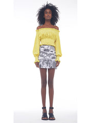 CROPPED PEASANT TOP