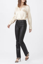HIGH RISE MANHATTAN BOOT W EXPOSED BUTTON  BLACK