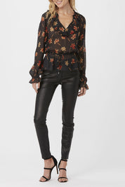 NATHALIE BLOUSE  BLACK MULTI