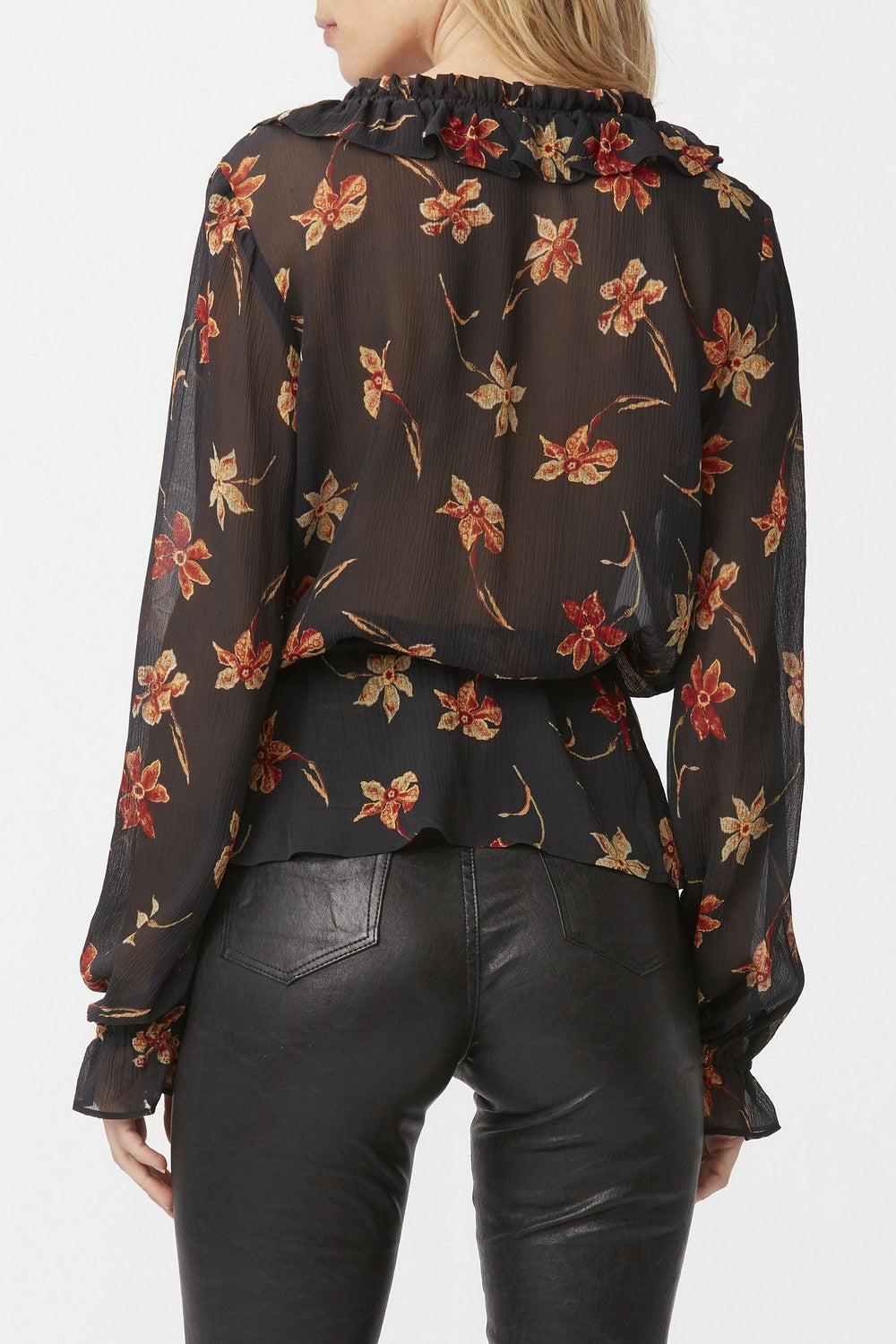 NATHALIE BLOUSE  BLACK MULTI