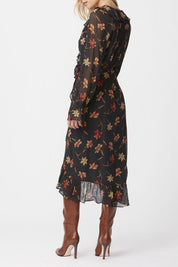 PROMENADE DRESS  BLACK MULTI