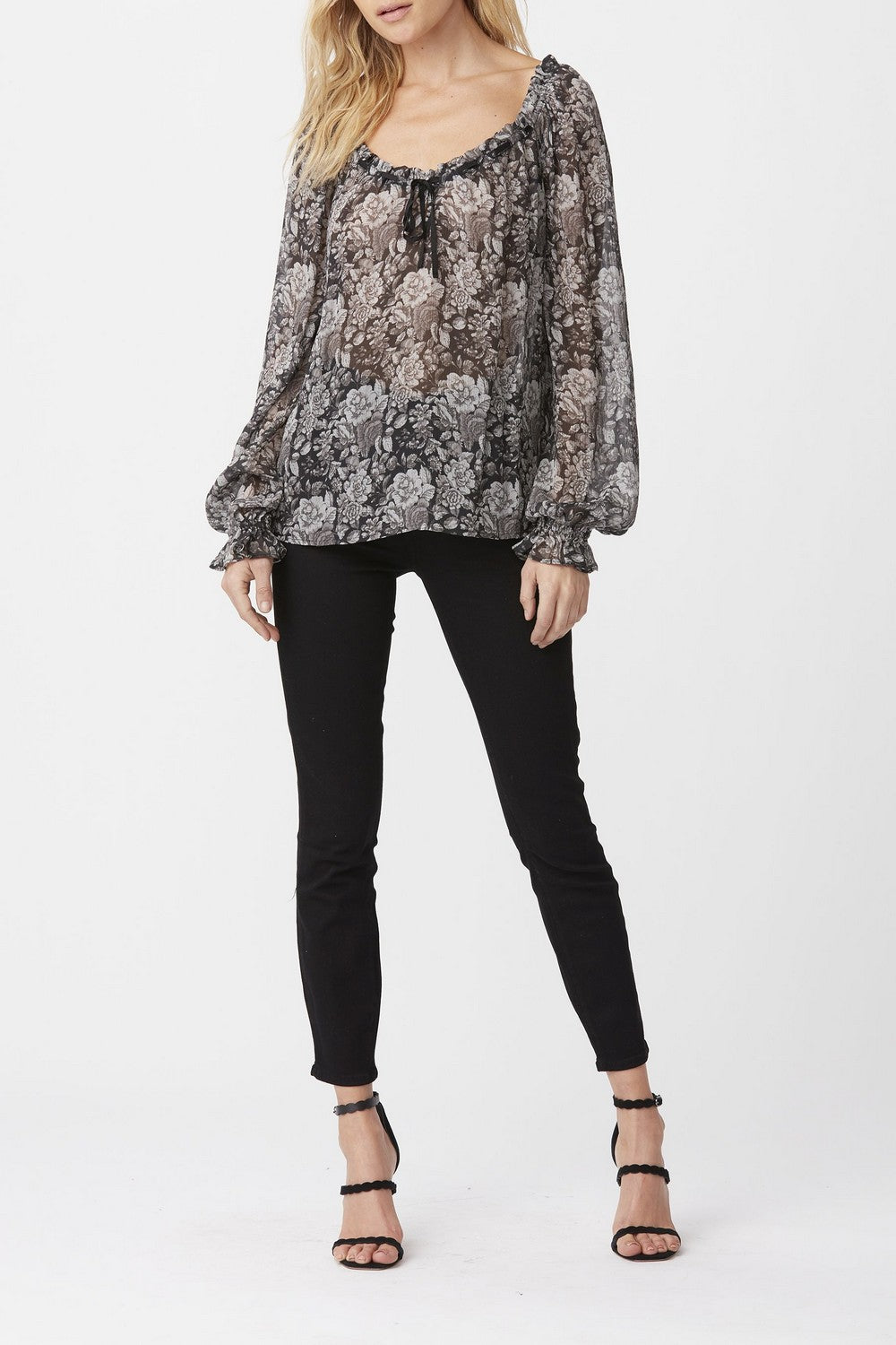 LANA BLOUSE  BLACKGREY