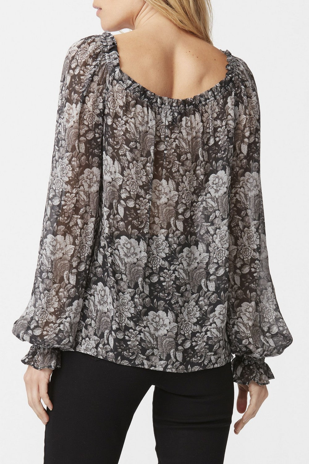 LANA BLOUSE  BLACKGREY