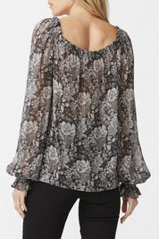 LANA BLOUSE  BLACKGREY