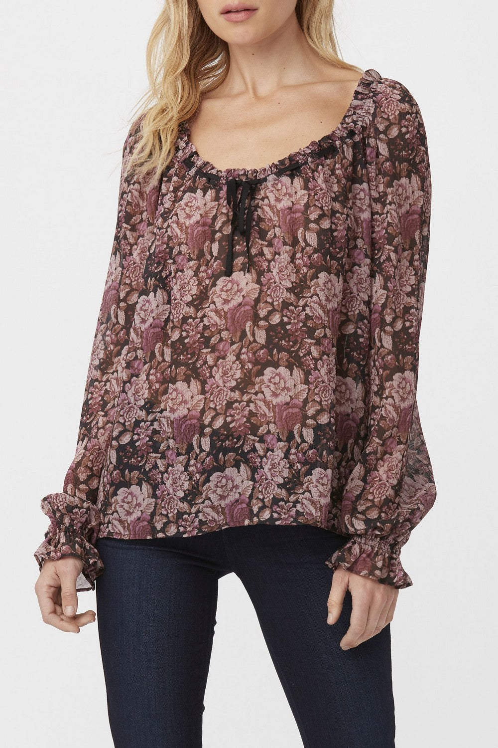 LANA BLOUSE  BLACKMAUVE