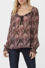 LANA BLOUSE  BLACKMAUVE