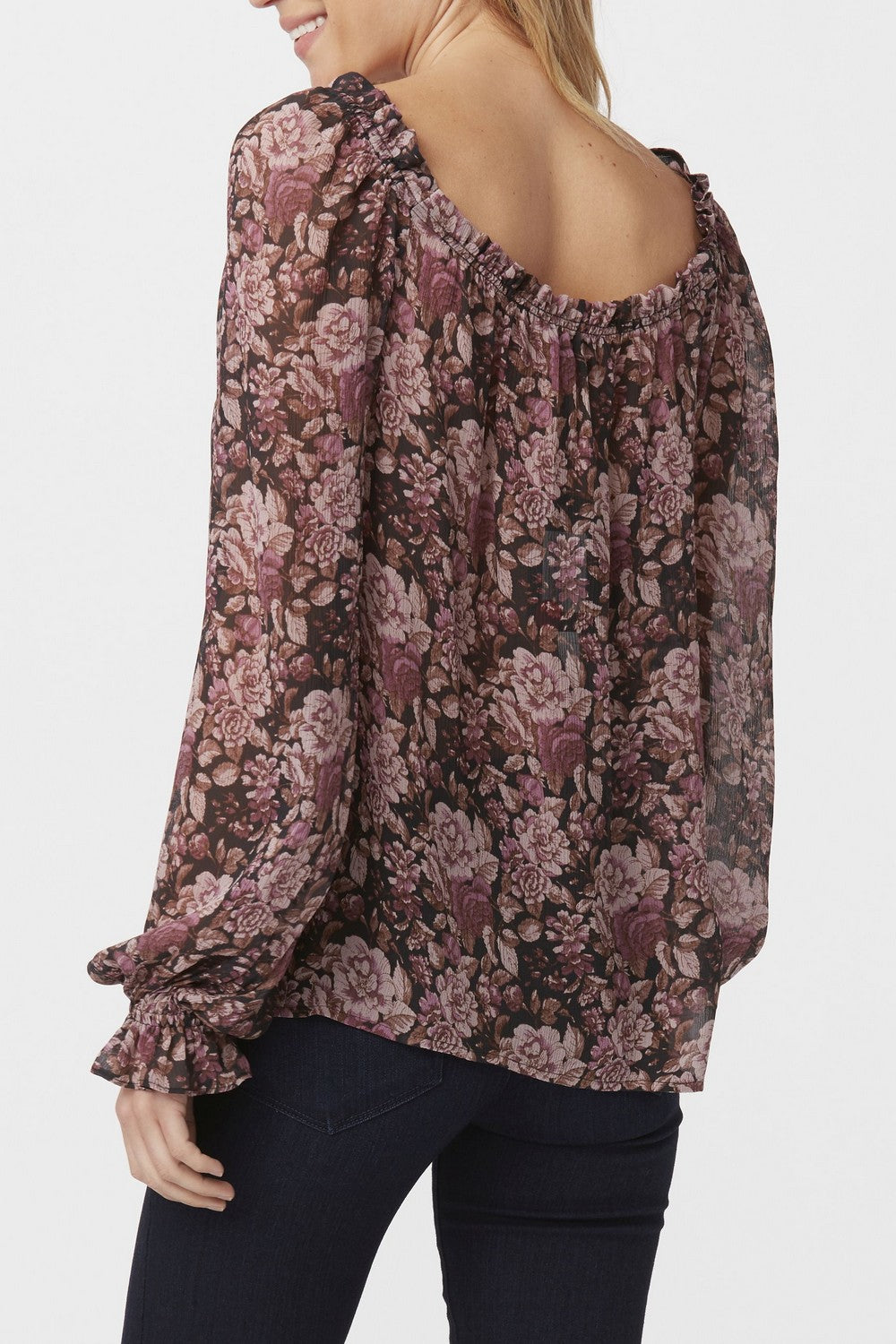 LANA BLOUSE  BLACKMAUVE