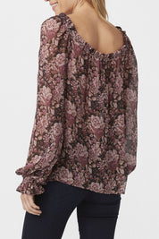 LANA BLOUSE  BLACKMAUVE