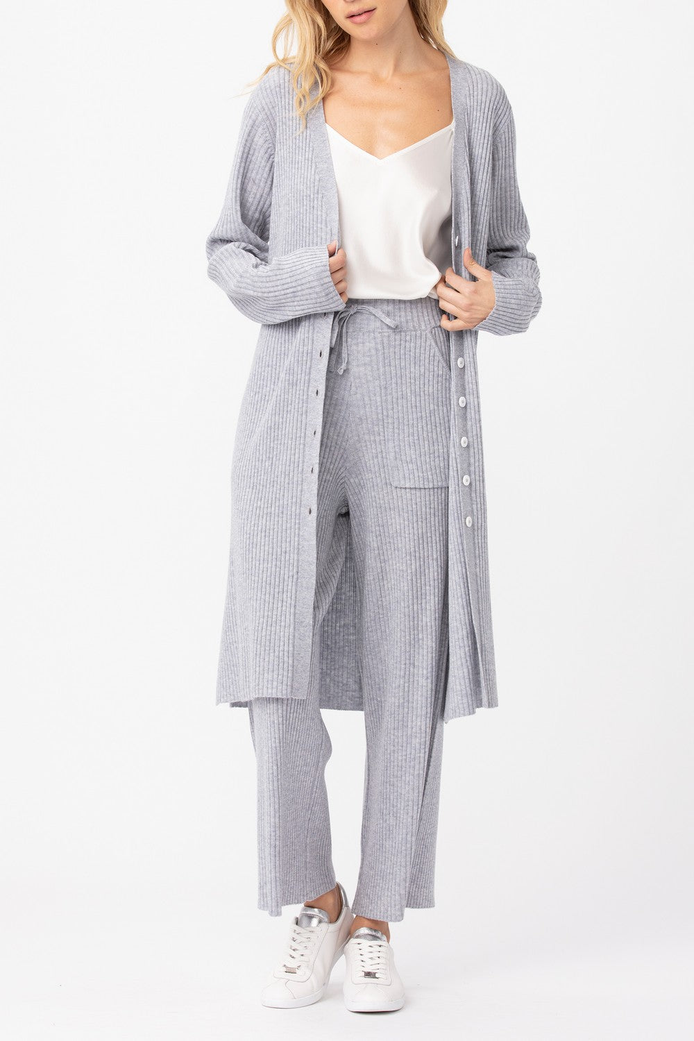 GARNET CARDIGAN  HEATHER GREY